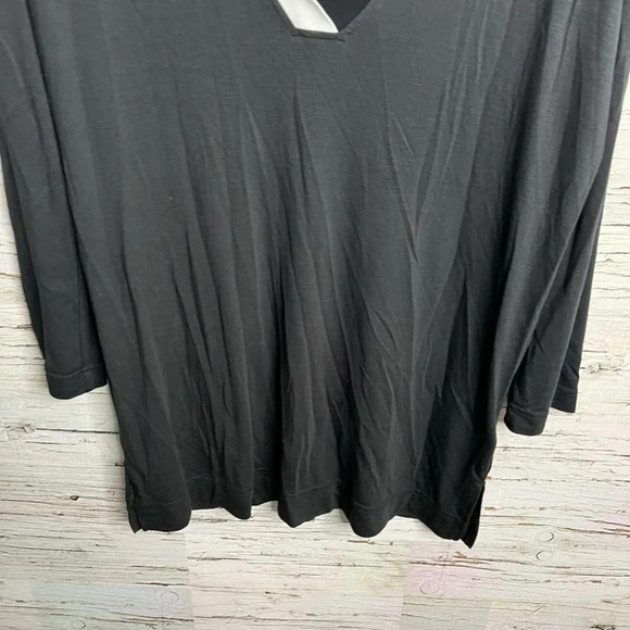 Banana republic black blouse long sleeve top white size small - Picture 4 of 9